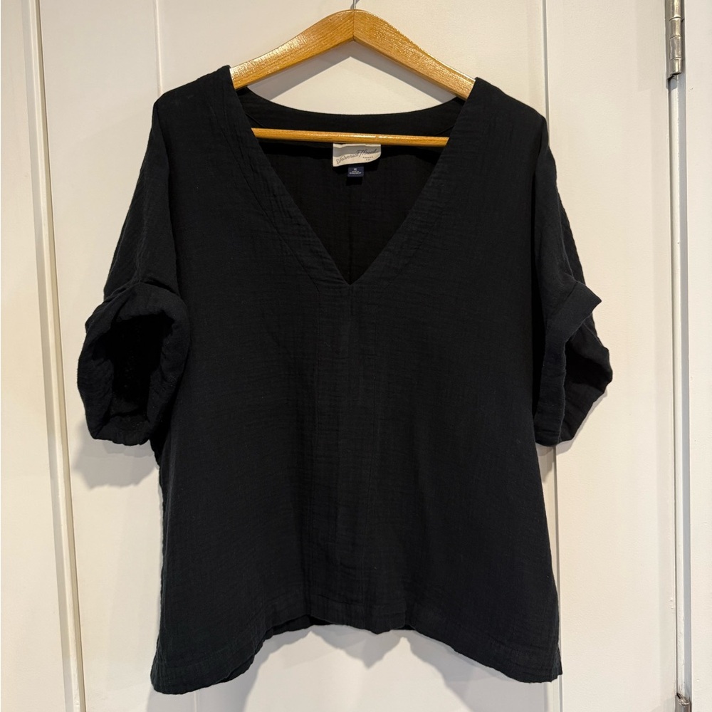 Universal Black V-Neck Blouse